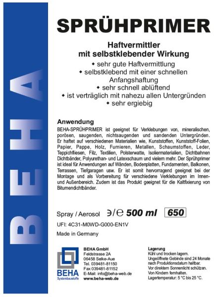 Primerspray für HDP Abdichtung