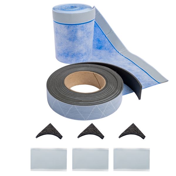 Wannenabdichtung Wannenband + Schallschutz + Wannenausgleichsecken KOMPLETT SET