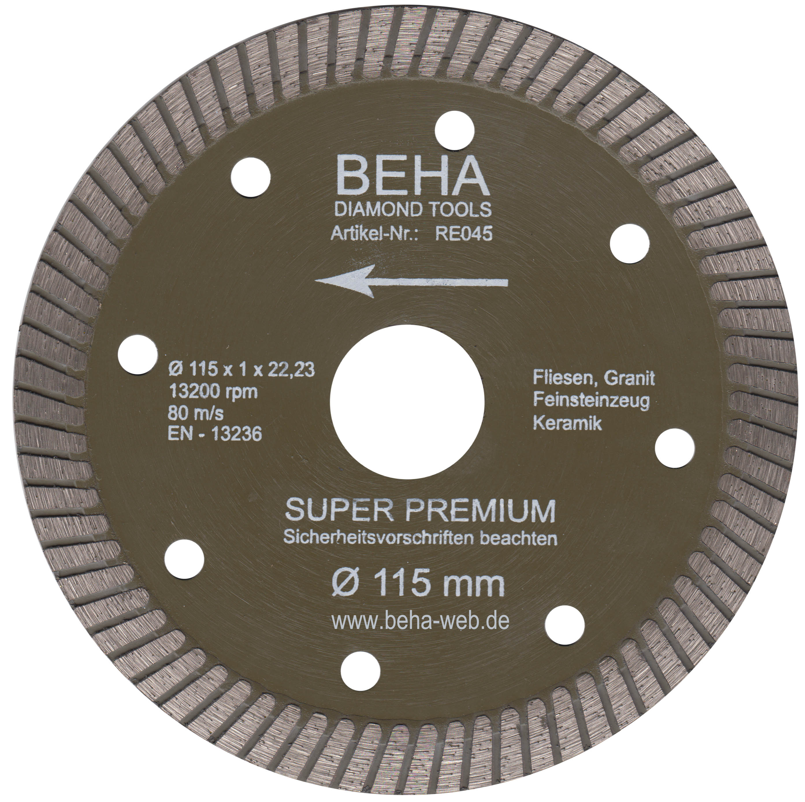 Diamant Trennscheibe 125 Mm – Doppelseitig, M14, 2,3 Mm Dick, Für Granit, Marmor, Fliesen