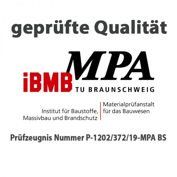 Prüfzeugnis MPA Braunschweig