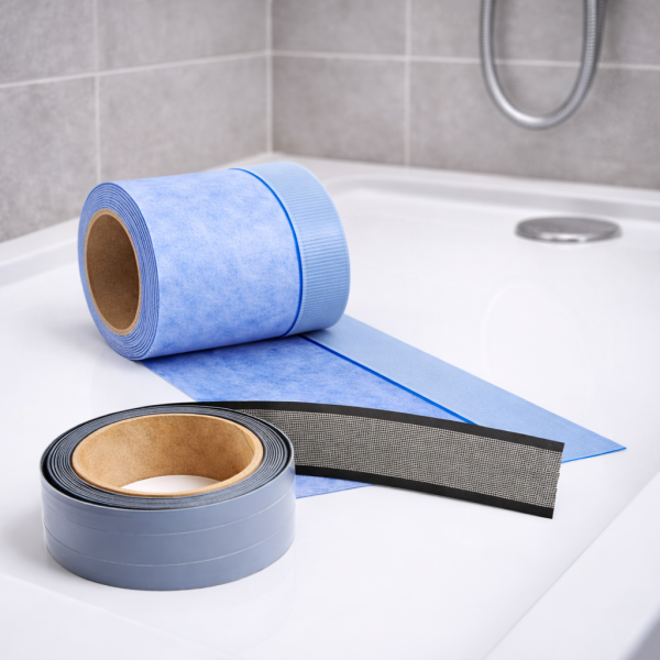 Wannenband mit selbstklebendem Schnittschutzband