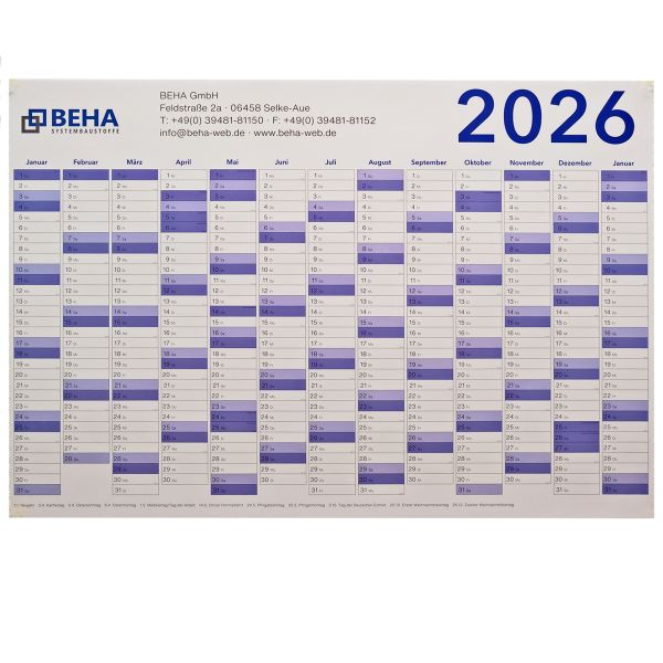 Wandkalender 2026